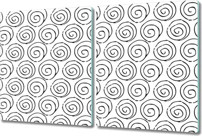 Produktbild von Glas-Herdabdeckplatte Glaskeramikkochfeld-Abdeckung Spritzschutz - 2x 40x52 cm - Schnörkelnde Kreise