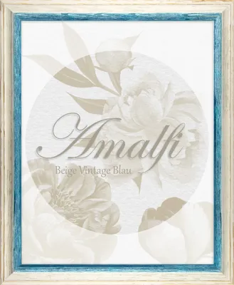 Produktbild von Bilderrahmen Amalfi - 50x60 cm, Blau Weiß Vintage Nachbildung, 1 mm Kunstglas entspiegelt