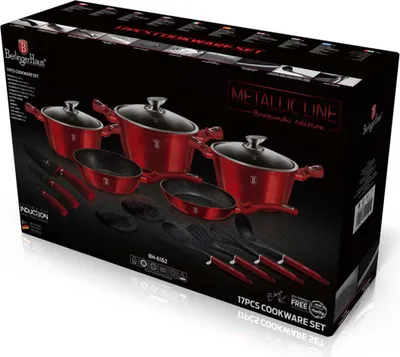 Obrázok produktu pre BERLINGERHAUS Sada riadu s mramorovým povrchom 18 ks Burgundy Metallic Line BH-7035