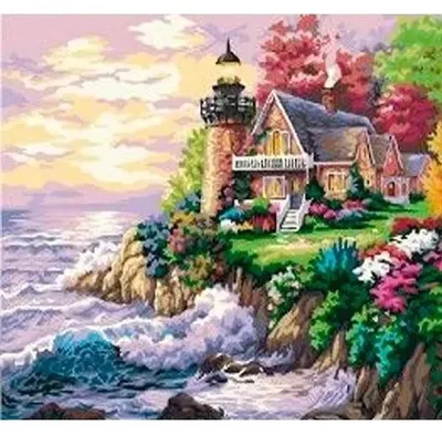 Produktbild von 5D-Diamant-Mosaik – Leuchtturm 40 x 30 cm – Titanum