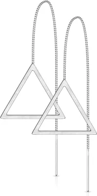 Produktbild von Damen Edelstahl Ohrstecker Ohrringe Ohrhänger Durchzieher Dreieck Triangel Autiga® silber