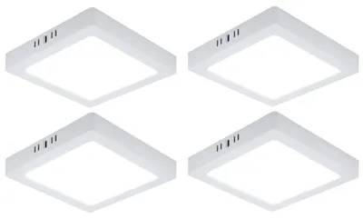 Produktbild von 4er Set LED Deckenleuchte, Aufbau-Panel, Kunststoff, weiß, L 21,4 cm