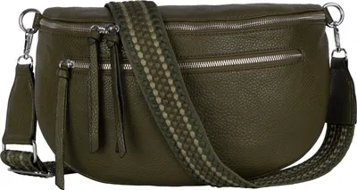 Produktbild von Bauchtasche (TTL-217) Umhängetasche Crossbody-Bag Hüfttasche Kunstleder Italy-Design DARK GREEN