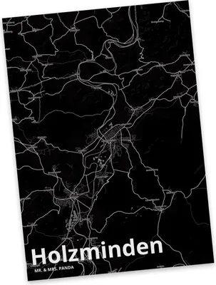 Produktbild von Mr. & Mrs. Panda bildkarte Holzminden - Geschenk, Kunstkarten, Postkarten, Stadt Dorf Karte Landkarte Map Stadtplan, Ansichtskarte, Postkarte, spruchkarte, Fotokarte