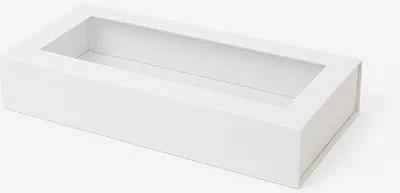 Obrázok produktu pre Magnetická darčeková krabička, biela, s okienkom, 345 x 150 x 55 mm (vonkajšie rozmery) F2