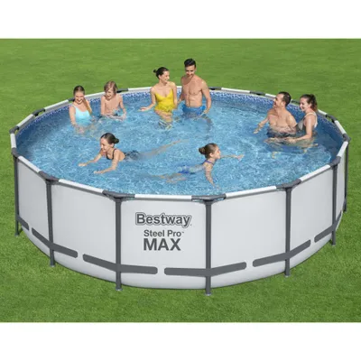 Produktbild von Bestway 5612Z, 19480 l, Gerahmter Pool, Erwachsener & Kind, Leiter, Grau, Weiß, 67,4 kg