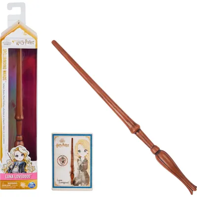 Produktbild von Wizarding World Harry Potter - Authentischer Luna Lovegood Zauberstab aus Kunststoff mit Zauberspruch-Karte, ca. 30,5 cm, Film, 6 Jahr(e)