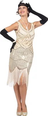 Produktbild von Charleston 20er-Jahre Kleid weiß gold, Groesse:38