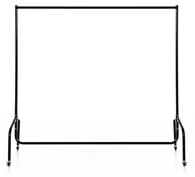 Produktbild von Kleiderst?nder mit Rollen, stabile Kleiderstange, Tragkraft 140 kg, 150 x 60 x 170 cm, schwarzer Stahl-Garderobenst?nder