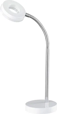 Immagine prodotto di Bellissima lampada da tavolo a LED con braccio flessibile in bianco-argento Lampada da tavolo per ufficio