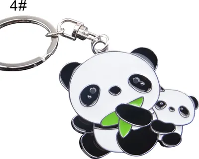 Produktbild von Modischer schöner Panda-Schlüsselanhänger aus Metall, Autoschlüsselhalter, Taschenanhänger, Geschenk-4#