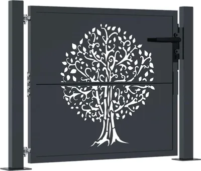Obrázek produktu pro vidaXL Zahradní brána antracit 100x100 cm ocelový design stromu