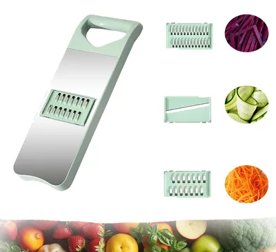 Productafbeelding van Groentesnijder, roestvrijstalen julienne-snijder, rasp voor groenten met 3 vormen. Groentehakker voor reepjes en plakjes