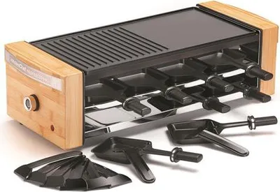 Produktbild von KitchenChef KC.WOOD-LUX8, 8 Person(en), Schwarz, Holz, Rechteckig, Drehregler, 1200 W, 550 mm