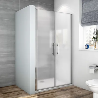 Produktbild von 100x195cm Pendeltür Nischentür Duschabtrennung  NANO Glas Milchglas Klarglas