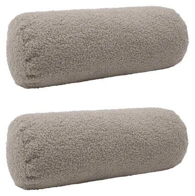 Immagine prodotto di vidaXL, 2 federe decorative, HEERLEN, grigio chiaro, diametro 15 x 40 cm, tessuto bouclé