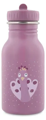 Produktbild von Trixie Trinkflasche Edelstahl Kinder 350ml auslaufsicher lila Pfau