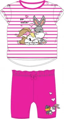 Produktbild von Baby- Set 'So Sweet' | Looney Tunes Motiv | Kurzes Shirt & Leggings weiß/pink,62