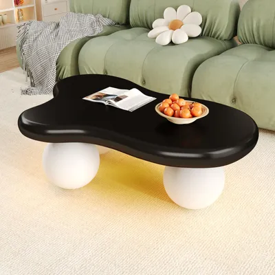 Image de MODFU Table basse - Éclairage LED Multicolore Design Nuage - Noir