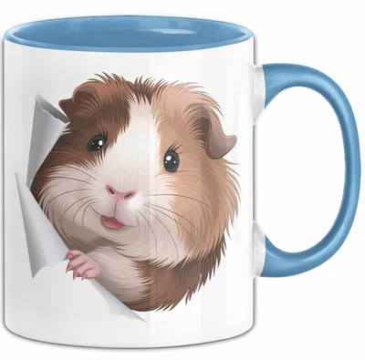 Produktbild von Meerschweinchen Tier Tasse Geschenk Lustige Geschenkidee (Blau)
