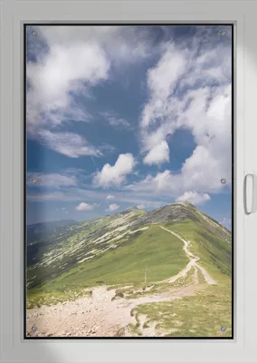 Produktbild von Wallario Lichtschutzbild, Dekorativer Sichtschutz Sonnenschutz 76 x 115 cm mit Motiv: Alpenluft - Verdunklung ohne Bohren