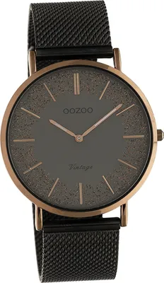 Obrázek produktu pro Oozoo Dámské náramkové hodinky Vintage Series analogové z nerezové oceli černé D2UOC20139