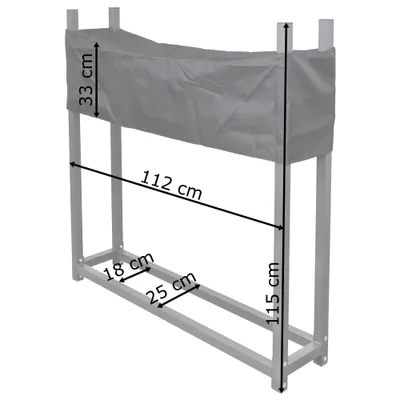 Produktbild von Kaminholzregal Regal Aufbewahrung für Kaminholz Brennholz Holzunterstand Kaminholzständer Brennholzregal Metall mit Abdeckung 112 x 115 cm in Anthrazit V2Aox