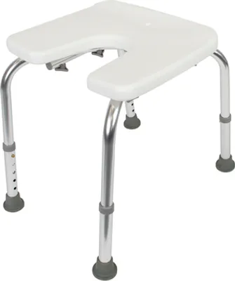 Produktbild von Alberts Duschhocker | U-Form, höhenverstellbar | Kunststoff, weiß | 400 x 380 mm
