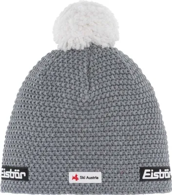 Produktbild von Eisbär Jamie Pompon MÜ SKA Strickmütze mit Bommel Uni, Farbe:Grau