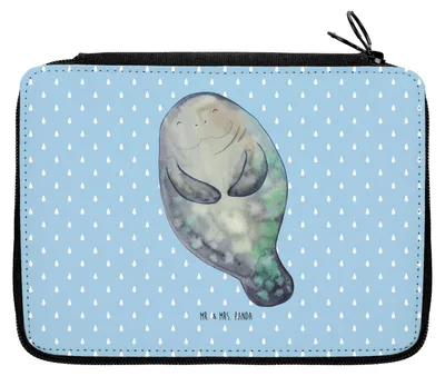 Produktbild von Mr. & Mrs. Panda Federtasche Seekuh Happy - Blau Pastell - Geschenk, Respekt, Etui, Schüleretui, Federmäppchen, Freundin, Mäppchen, Neustart, Meer, Zufrieden, Achtsamkeit