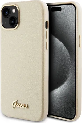 Produktbild von Guess iPhone 15 & 14 Plus TPU Back Cover - Glitter Glossy Script - Gold