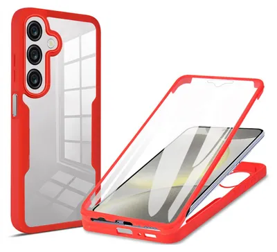 Immagine prodotto di Per Samsung Galaxy A16 copertura completa 360 gradi acrilico ibrido TPU custodia protettiva rosso