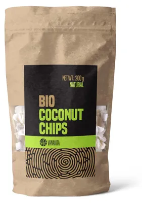 Produktbild von GymBeam - Natürliche -Kokosnusschips - VanaVita, 200 g