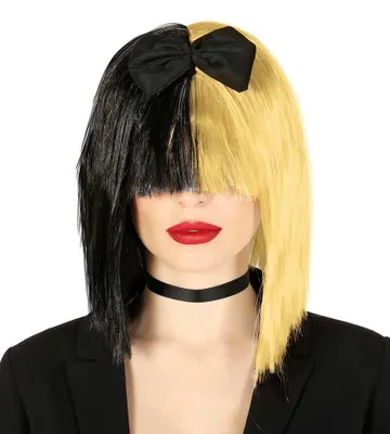 Produktbild von schwarz blonde Popstar Perücke für Damen