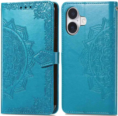 Produktbild von imoshion Mandala Klapphülle iPhone 16 - Türkis