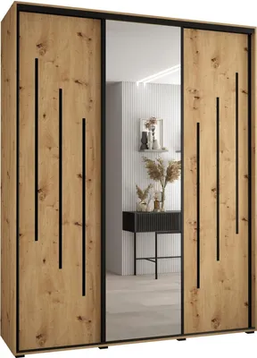 Produktbild von MEBLE KRYSPOL Davos 9 Schrank, drei Türen - 235,2x190x60 cm - Artisan  Artisan Schwarz