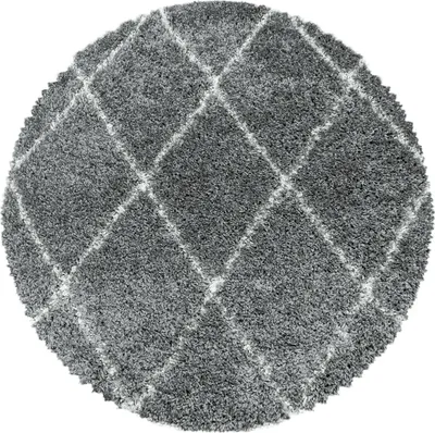 Zdjęcie produktu dla Carpetsale24 Dywan z Wysokim W?osiem do Salonu Nowoczesny Wzór w Romby Shaggy Mi?kki Puszysty i Przytulny, Rozmiar: 160 cm okr?g?y