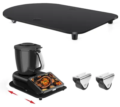 Imagen del producto de Elzusha - Plancha deslizante de acrílico para Thermomix TM7 con ruedas