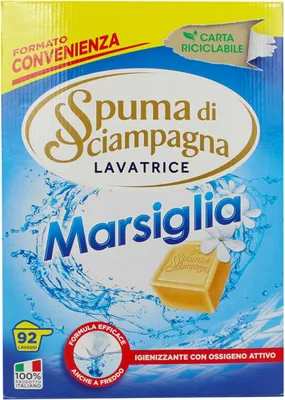 The image shows the front packaging of a laundry detergent product.
