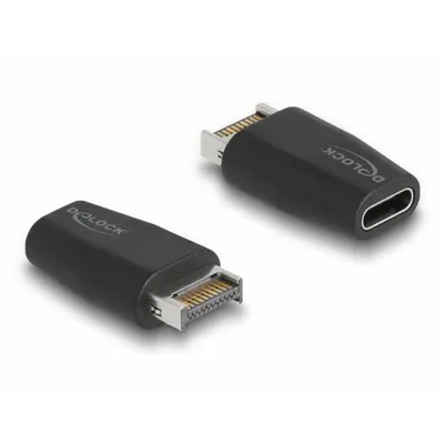 Produktbild von DeLOCK Adapter USB 10 Gbps Typ-E Key A Stecker zu USB Type-C Buchse schwarz, USB Type-C (USB 3.2 Gen 2), USB Type-A (USB 3.2 Gen 2), Schwarz