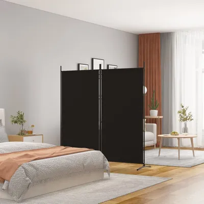 Zdjęcie produktu dla vidaXL 2-częściowy parawan czarny 175x180 cm tkanina