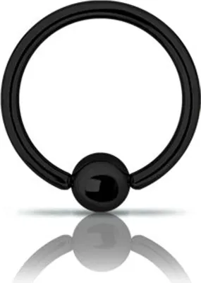 Produktbild von BCR Piercing-Ring Edelstahl Schwarz Lippe Nase KlemmKugel 3mm BK-BCR.1,2mm - 6.0 Millimeter