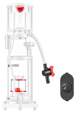Zdjęcie produktu dla SucceBuy, urządzenie do usuwania białka (protein skimmer) o pojemności 200-400 litrów, przeznaczone do akwariów morskich, wyposażone w regulowaną pompę DC, tłumik hałasu i panel sterowania. Urządzenie wewnętrzne, przeznaczone do akwariów morskich i rafowych