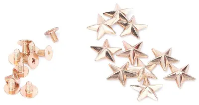 Metallene Sternnieten 14 mm, 10 Stück, Gold