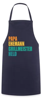 Produktbild von Spreadshirt Ehemann Grillmeister Papa Held Kochschürze, One size, Navy