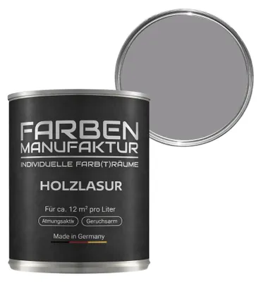 Produktbild von Farben Manufaktur Holzlasur – Platingrau ca. RAL 7036 – nicht deckend – 5 L