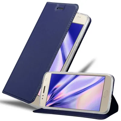 Produktbild von Cadorabo Handyhülle für Motorola MOTO G5S PLUS Schutz Hülle in Blau Cover Etui Book Case Booklet