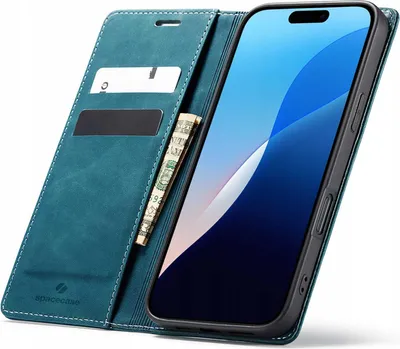 Immagine prodotto di SPACECASE Custodia flip a portafoglio per iPhone 16 Pro Blue