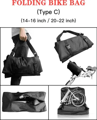 Produktbild von Klappbare Fahrrad-Reisetasche, tragbare Transport-Tragetasche für Fahrräder von 14 bis 16 Zoll