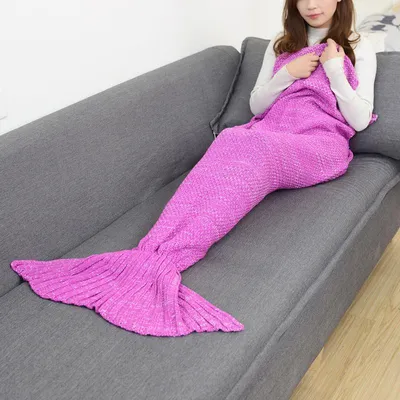 Immagine prodotto di Coperta a forma di sirena Minicee per bambini 140x70 cm, coperta morbida color rosa